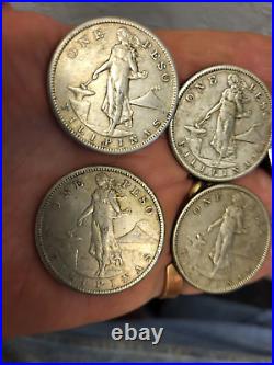 Five Nice 1908-S US-Philippine Peso United States of America Five Coin Lot