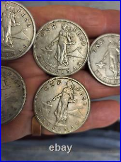 Five Nice 1908-S US-Philippine Peso United States of America Five Coin Lot