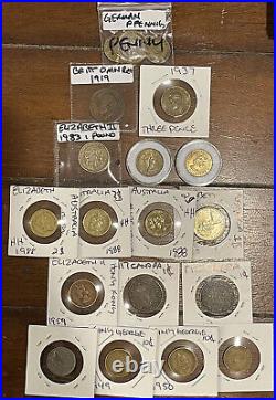 Foreign Coin Lot Silver/bronze/clad 49 Coins
