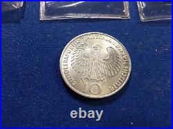 Four Germany 10 Ten Deutsche Mark Olympiad München Circulated Silver Coin Clean