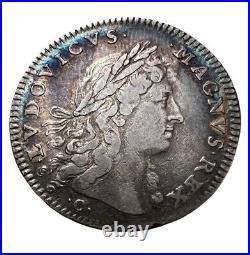 France Jetton 1680 Bust right LVDOVICVS MAGNVS REX Reverse Sun Silver Medal