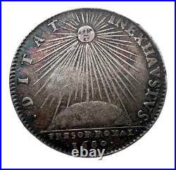 France Jetton 1680 Bust right LVDOVICVS MAGNVS REX Reverse Sun Silver Medal