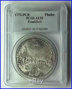Frankfurt 1772 City View Silver Thaler PCGS AU55
