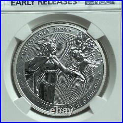 GERMANIA 2020 5 MARK 1 OZ PURE SILVER Round NGC EARLY RELEASES ER MS70