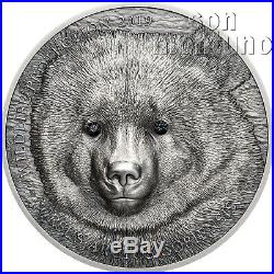 GOBI BEAR 2019 Mongolian Wildlife Protection 1 oz Antique Finish Silver Coin
