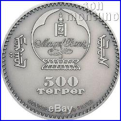 GOBI BEAR 2019 Mongolian Wildlife Protection 1 oz Antique Finish Silver Coin