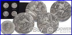 GODS OF OLYMPUS Set 12x2 Oz Silver Coins 2$ Cook Islands 2017