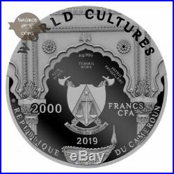 Ganesha World Cultures 2 Oz silver coin 2019 Cameroon 2000 Francs