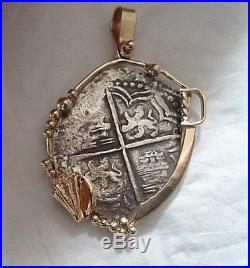 Genuine Atocha 8 Reales Silver Spanish Treasure Cob Coin 14K Jewelry Custom Pend