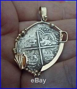 Genuine Atocha 8 Reales Silver Spanish Treasure Cob Coin 14K Jewelry Custom Pend