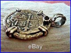 Genuine Shipwreck 4 Reales Silver Spanish Treasure Cob Coin & Garnet Jewelry