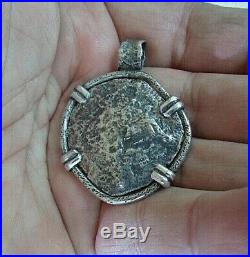 Genuine Shipwreck 8 Reales Silver Spanish Treasure Cob Coin & Ruby Jewelry