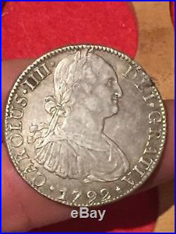 George 3rd Silver 8 Reales Mexico 1792 GVF