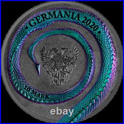 Germania 2020 10 Mark Germania Beasts Geminus Fafnir 2 Oz 999.9 Silver BU Coin