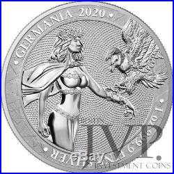 Germania 2020 5 Mark Germania 1 Oz 999.9 Silver BU Coin, FIRST STRIKE