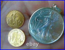 Gold & Silver Special Two Gold Angels 20 Franc & American Silver Eagle