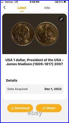 Gold coins Sacagawea & presidents