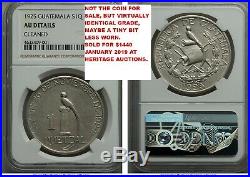 Guatemala 1925 One Quetzal Silver Crown-rare-priced To Sell Now-sharp Xf Cleaned