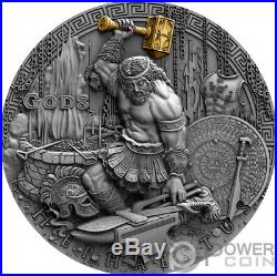 HEPHAESTUS God of blacksmiths Gods 2 Oz Silver Coin 2$ Niue 2019