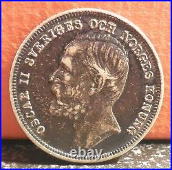 High Grade 1897 EB Silver 1 Krona Sweden Coin KM# 760 Mintage only 735,000