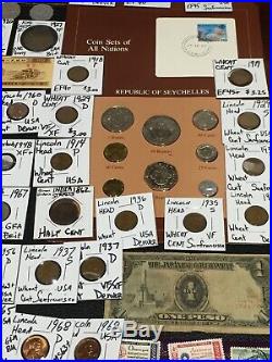 Huge Lot 450+Coin/StampSilver Certificate/Mercury/Buffalo/Indian/1893USA/World