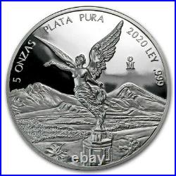 IN STOCK LIBERTAD MEXICO 2020 5 oz Proof Silver Coin in Capsule Mintage of 2,950