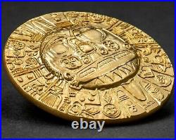 INCA SUN GOD 1oz Silver Ultra High Relief Coin with Gold Gilding 2021 Palau $5