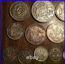 Interesting Lot Of 16 Australia Silver Coins