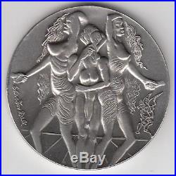 Israel 1978 Salvador Dali Peace Private Medal 100g Pure Silver 59mm + COA