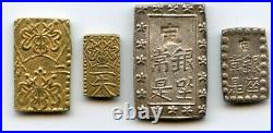 Japan 1832-1868 Old Pre-Meiji coin set Nibu / Nishu gold, Ichibu / Isshu silver