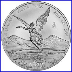 LIBERTAD MEXICO 2017 5 oz Silver Brilliant Uncirculated Coin BU