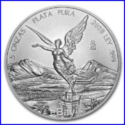 LIBERTAD MEXICO 2018 5 oz Silver Brilliant Uncirculated Coin BU SALE