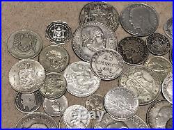 Large Lot Of Rare Foreign Silver Coins All Silver, Many Countries Dont Miss
