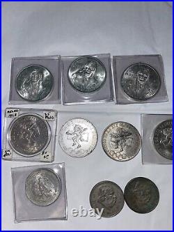 Large Lot of 18 Mexico Silver Coins 1919-1979 30%-72% Silver (#Ae28)