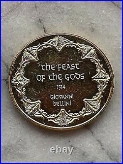 Limited Rare Franklin Mint Gold On Silver Coin Giovanni Bellini Feast of Gods