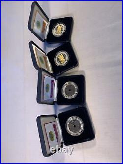 Lot Of Four (4) Kazakhstan Silver Coins 500 Tenge 2004 Proof Quality