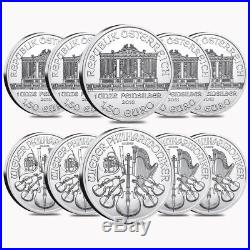 Lot of 10 2018 1 oz Austrian Silver Philharmonic Coin BU