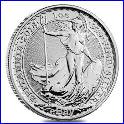 Lot of 10 2018 Great Britain 1 oz Silver Britannia Coin. 999 Fine BU