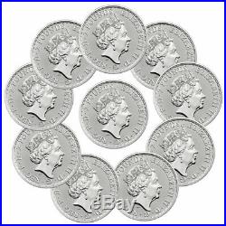 Lot of 10 2020 Britain Silver Britannia 1oz Silver Coins GEM BU SKU59530