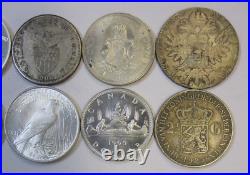Lot of 10 Different US and Foreign Countries Silver Crowns Various Years/Grades