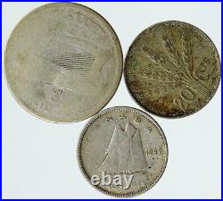 Lot of 3 Silver WORLD COINS Authentic Collection Vintage Group DEAL GIFT i115609