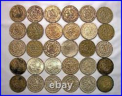 Lot of 30 Mexican Un Peso Estados Unidos Mexicanos. 100 Silver Coins