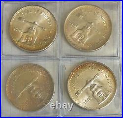 Lot of (4) 1980 1oz Mexican casa de moneda uncirculated Coins Nice Toning