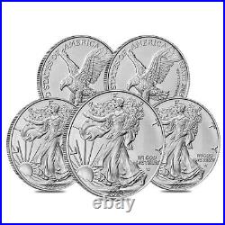 Lot of 5 2024 $1 American Silver Eagle 1 oz BU