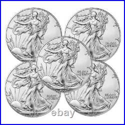 Lot of 5 2024 American Silver Eagle 1 oz BU