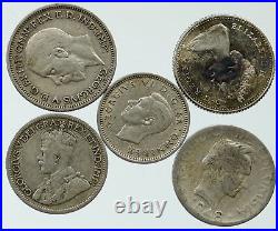 Lot of 5 Silver WORLD COINS Authentic Collection Vintage Group DEAL GIFT i115411