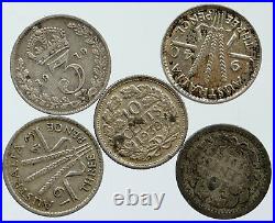 Lot of 5 Silver WORLD COINS Authentic Collection Vintage Group DEAL GIFT i115484