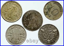 Lot of 5 Silver WORLD COINS Authentic Collection Vintage Group DEAL GIFT i115488