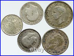 Lot of 5 Silver WORLD COINS Authentic Collection Vintage Group DEAL GIFT i115643