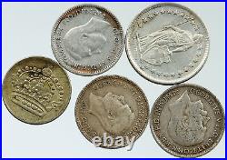 Lot of 5 Silver WORLD COINS Authentic Collection Vintage Group DEAL GIFT i115659
